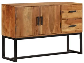 Credenza Marrone 110x30x70 Cm İn Legno Massello Di Acacia /