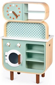 Cucina in legno per bambini double-face con lavatrice - Reverso