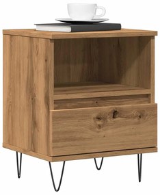 Comodino Rovere Artigianale 40x35x50 Cm İn Legno Multistrato /