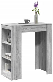 Tavolo bar con rastrelliera grigio 95x47x103,5 cm multistrato