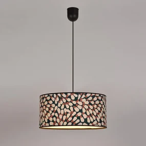 Lampadario Moderno CYLINDRE IMPRIMÉ D38 nero paralume multicolore E27 Ø38cm COREP