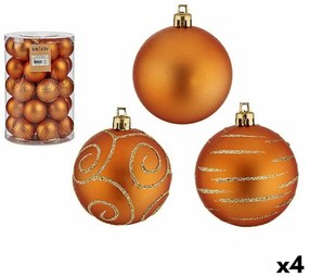 Set di palline di Natale Arancio PVC 6 cm (4 Unità)