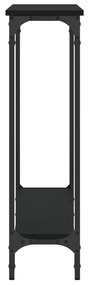Tavolino consolle nero 100x22,5x75 cm in legno multistrato