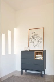 Cassettiera bassa grigio scuro 90x90 cm Corvo - Teulat