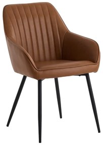 Set di sedie da pranzo marrone in imbottito con braccioli 2 pz Nolan Stripe – Unique Furniture