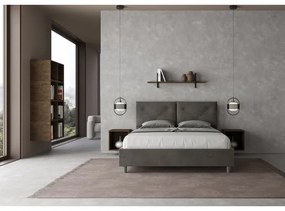 Letto contenitore da 160x190 in microfibra grigio Appia