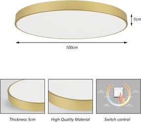 Brilagi-LED Plafoniera POOL LED/128W/230V 3000/4500/6000K Ø 100 cm dorata