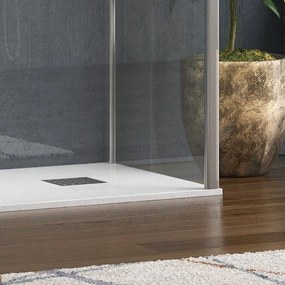 Kamalu - Box doccia walk in 80x140cm vetro 8mm anticalcare KW4000