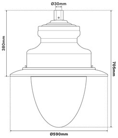 Lampione Stradale 40W LED Lumileds 120lm/w No Flickering Nero Copertura Inclusa Colore Bianco Caldo 2.700K