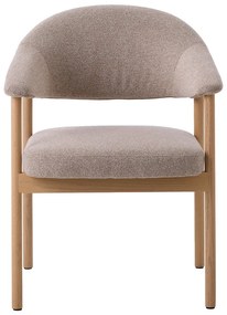 Set di sedie da pranzo beige in rovere massiccio con braccioli 2 pz Elk – Unique Furniture