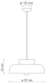 Sospensione Vintage Decò Maracana Ceramica-Vetro Moka-Grigio Sabbia 1 Luce E27