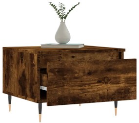 Tavolini salotto 2pz rovere fumo 50x46x35 cm legno multistrato