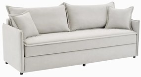 Divano letto 3 posti con seduta memory foam  in Tessuto Beige - SERABA