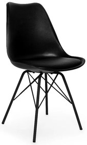 Set di 2 sedie nere con base in metallo nero Eco - Bonami Essentials