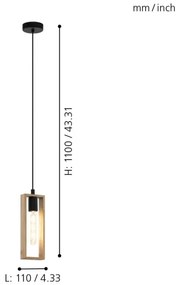 Eglo 44051 - Lampadario a sospensione con cavo LITTLETON 1xE27/60W/230V