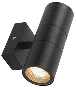 Lampada da parete per esterni nera 2 luci IP44 - Duo