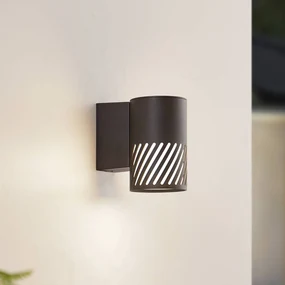 Lindby Applique da esterno Lurinda, 1 luce, nero, alluminio, Ø10cm