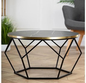 Tavolino DIAMOND 40x70 cm nero/oro