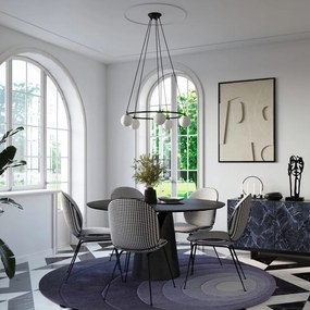 Lampadario bianco/nero con paralume in vetro Umerta – Sollux