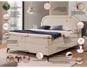 Letto boxspring beige con contenitore 180x200 cm Ornes – Ropez