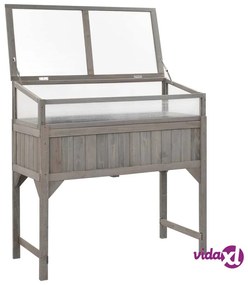 vidaXL Aiuola Rialzata con Copertura Serra 110x54x120cm Abete Massello