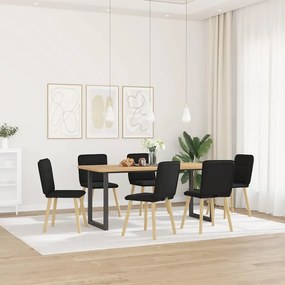 Sedie Da Pranzo 6 Pz Nere İn Tessuto /