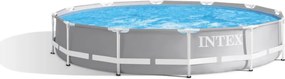 26710NP – Piscina Fuori Terra Prisma Frame Rotonda, 6503 l, Acciaio e pvc, Grigio, 366x76 cm - Intex