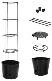 Vaso A Torre Per Pomodori Antracite Ø39x150 Cm Polipropilene /