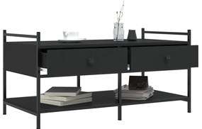 Tavolino da salotto nero 99x50x50 cm in legno multistrato