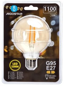 Lampadina LED G95 E27/10W/230V 2200K - Aigostar