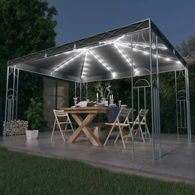 Gazebo Con Stringa Di Luci Led 400x300 Cm Antracite /