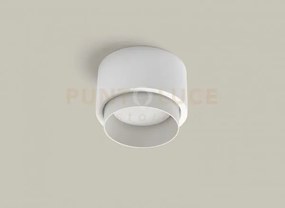 Syme lampada da soffitto 1 luce tonda bianco in gesso