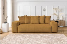 Divano color senape con rivestimento in velluto a coste 280 cm Voltaire – Bobochic Paris