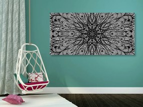 Stampa su tela – Ornamento etnico unico in bianco e nero