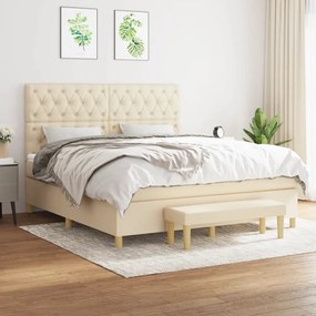Giroletto A Molle Con Materasso Crema 160x200 Cm İn Tessuto /