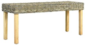 Panca 110 cm in rattan naturale kubu e massello di mango