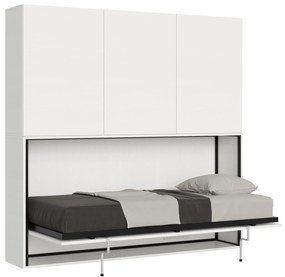 Letto a scomparsa singolo orizzontale Kando con materasso e composizioni disponibili, D / Incluso