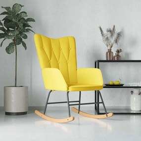 Sedia A Dondolo Giallo Senape İn Tessuto /