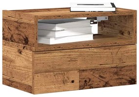 Comodini A Muro 2 Pz Legno Antico 45x26x28,5 Cm /