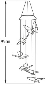 Lampada solare RGB a LED 6xLED/1,2V 300 mAh IP44 farfalla