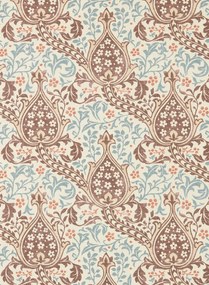 Morris & Co Carta da parati Persian Tulip - Umber/ Mineral Blue