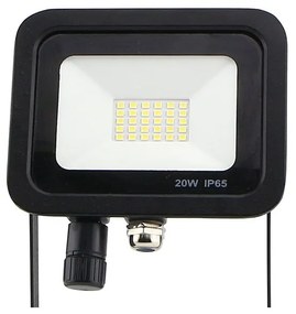 Faro Led Flood Light Slim 20W IP65 Bianco Neutro Carcassa Nera Sensore PIR Opzionale CL1918