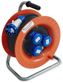 Avvolgicavo 30m cavo H07RN-F 3G2.5 mm² 3 prese, presa CEE 3P+T, spina CEE 2P+T per il cantiere
