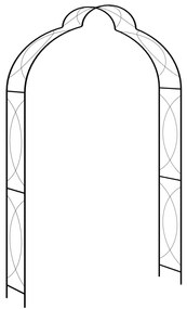 Arco Da Giardino Nero 150x34x240 Cm İn Ferro /