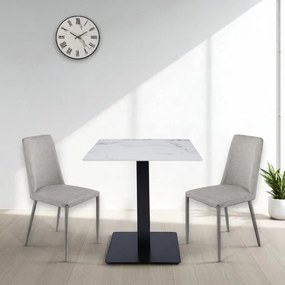 Tavolo pub ristorante bar quadrato 70x70 cm Top per esterno effetto Marmo venato H 75