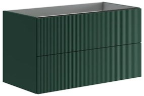 Cassetti in truciolare laccato opaco verde foresta Opera