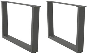Gambe Tavolo Pranzo A V 2 Pz Antracite 70x(42-43,3)cm Acciaio /