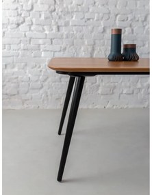 Tavolo da pranzo in legno di frassino con gambe nere , 180 x 90 cm Contrast - Ragaba