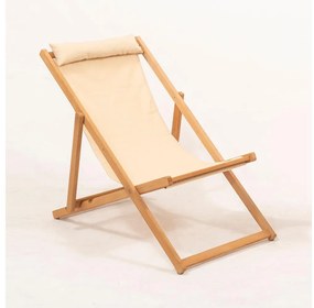 Lettino da giardino beige/faggio