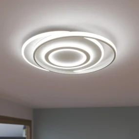 Plafoniera LED design Emingo, bianco Ø 48 cm, luce con 5 temperature di colore dimmerabile, 13500 lumen INSPIRE